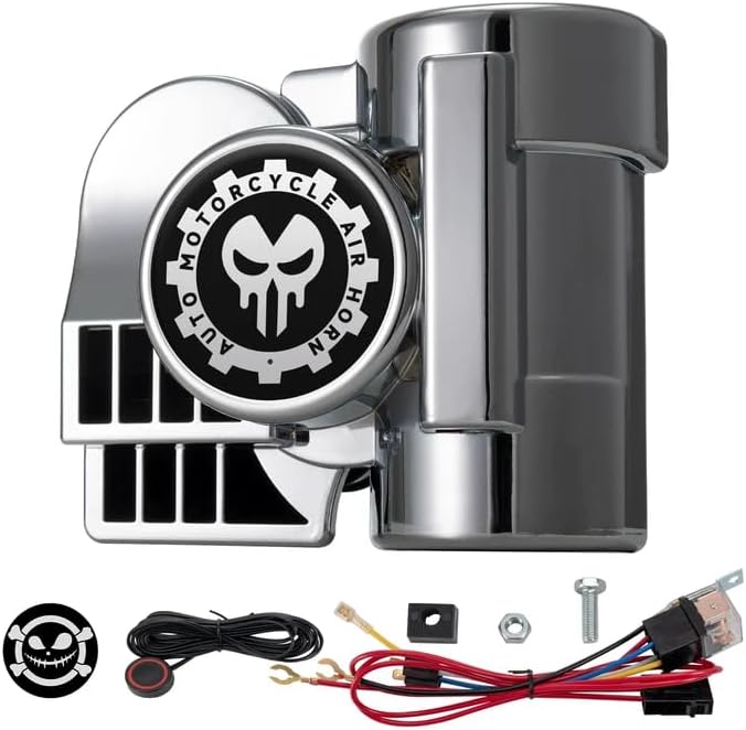 AOLIHAN Car Horn Upgrade - 150DB Air Horn Kit for Motorcycle, Truck, Boat, & Pickup - 12V Train Horn with button, Compatible with motorbike - Image 1